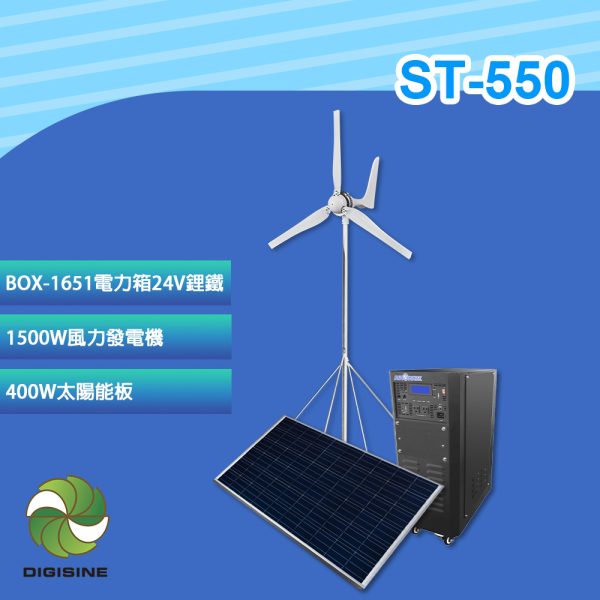 儲能電箱24V鋰鐵電池 風力發電機-1500W 太陽能板-400W